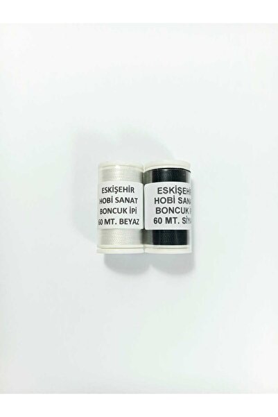 Eskişehir hobi sanat 60 Metre 2 Renk 1 Adet Siyah 1 Adet Beyaz Renk Kum Boncu...