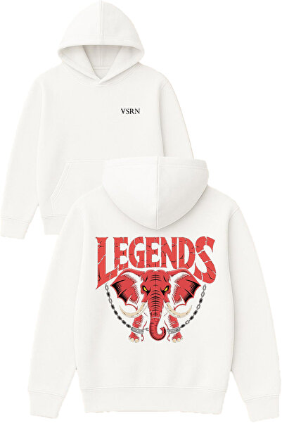 VSRN Φούτερ με στάμπα Legends Design σε λευκό χρώμα με κουκούλα