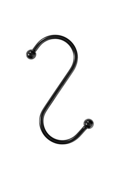 AVA Black Metal S Hooks 7 cm, Stainless Steel, Set of 5 pcs, 5 kg