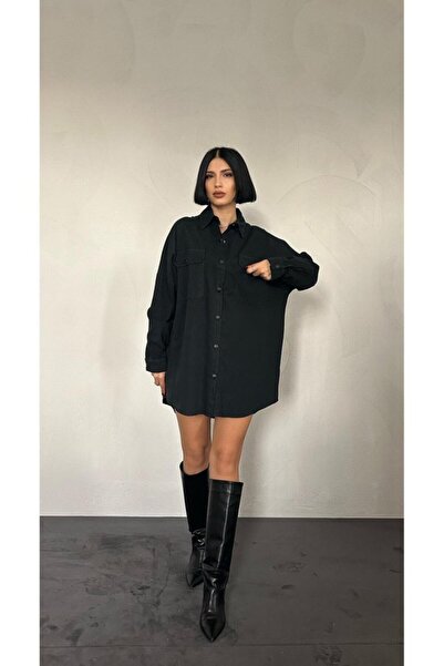 ETİLER COLLECTION Black Double Pocket Flap Snap Shirt