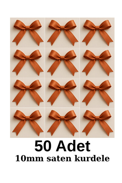 Pika Design Nikah Şekeri, Süs, Balon Süs ., Fiyonk Saten Kurdele 10.mm 50 Adet.