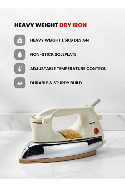 Ogera Heavy Weight Dry Iron OG111DI — 1.5 kg, 1200 W