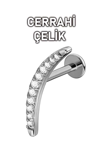 MORNEVA Çelik Uzun Yarım Ay Conch Helix Piercingi (1 Adet)