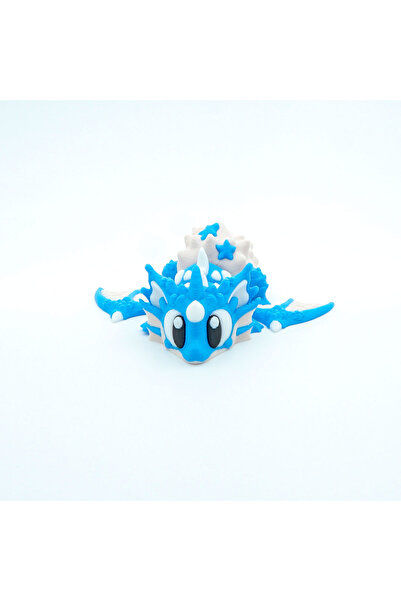 OEM Mini Sea Dragon, Articulated Figurine, 3D, Blue, Home or Office Decoration