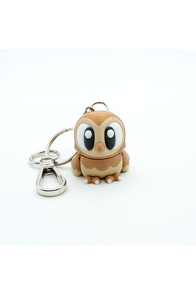 OEM Barn Owl Keychain, Articulated Figurine, 3D, Flexi Keychain for Backpack