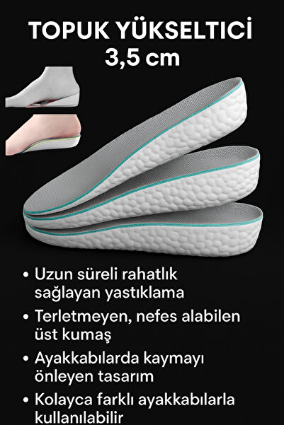 Hane Dostu 3,5 cm Topuk Yükseltici Silikon Tabanlık – Rahat ve Gizli Yükseklik