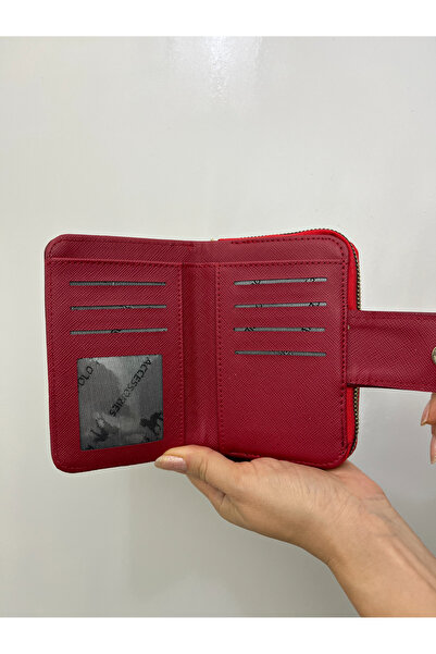 shiny ever Leather Claret Red Women's Wallet with Gold Detail