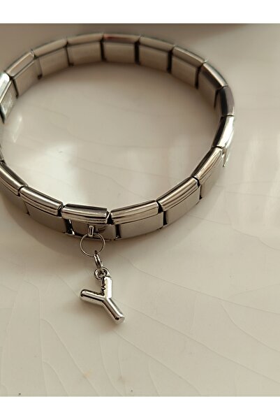 Kudi Italian Wristband with a Charm Bracelet Balloon Letter Y
