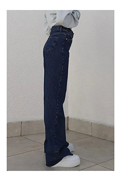 ArVib Gold Ikon 90's Dark Blue Navy Blue Super Extra High Waist Palazzo Baggy Jean Pants