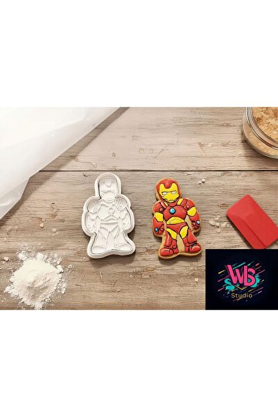 WLS studio İron Man Kurabiye Kalıbı ve Şeker Hamuru Şekillendirici