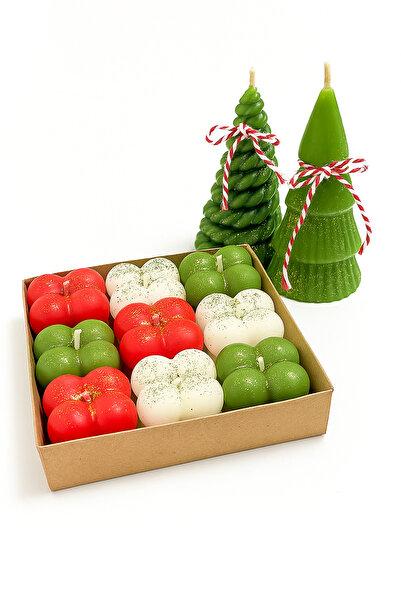 periisii Christmas Mini Mum Seti 9’lu – Dekoratif Bubble Mum, Simli Yılbaşı H...