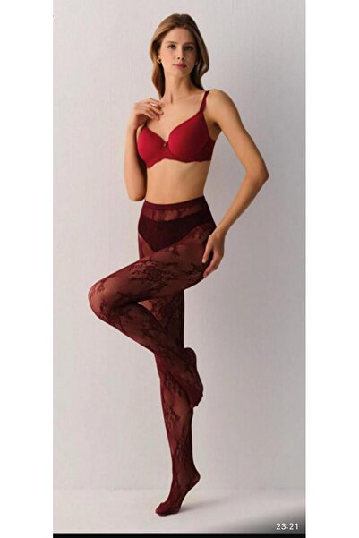 VINIA Roses Fishnet Lace Floral Pattern Fishnet Pantyhose Dgn