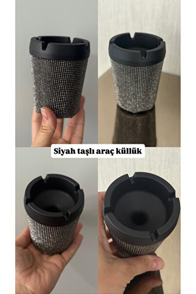 Mgs Mgsdizayn siyah taşlı araç içi küllük