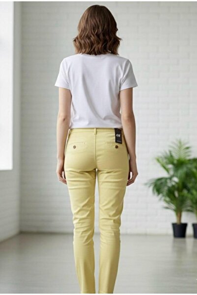 STITCH by MH Women's Slim-Fit Solid Pants - YELLOW -26