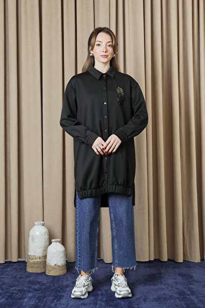 Modamorfo Women's Pineapple Embroidered Snap-Tunic - 10737Tun