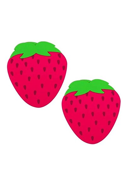 The Hub Glass Holder, Strawberry Pattern, PVC, 10 x 12 cm, Heat Resistant, Red