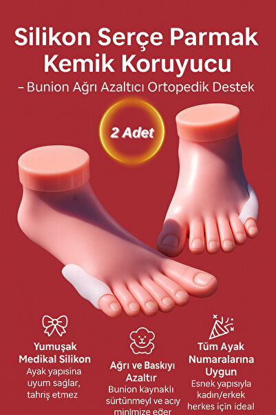 AVEO 2 ADET Silikon Serçe Parmak Kemik Koruyucu, Bunion Ağrı Azaltıcı Ortoped...