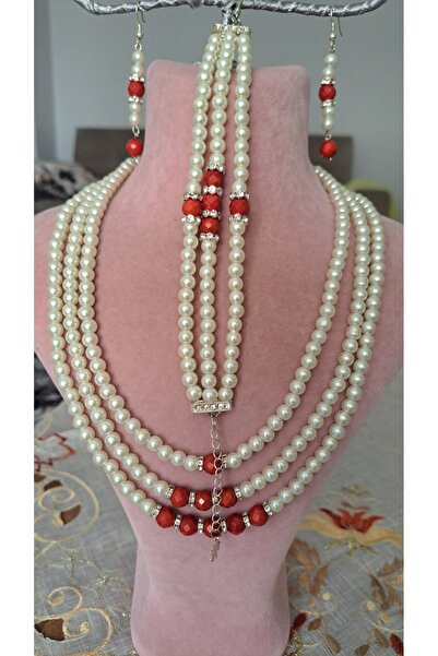 GUNESSAH AKSESUAR inci ve mercan kolye bileklik