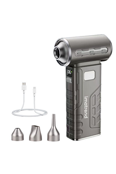 IMA TREND Suflanta de aer portabila Turbo Fan 140000 RPM – 6 trepte, baterie 3000 mAh, USB-C, Gri