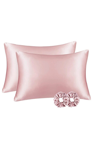QEAS İpek Saten Yastık Kılıfı 2 Adet 50x70cm 2 Adet Saten Tokalı