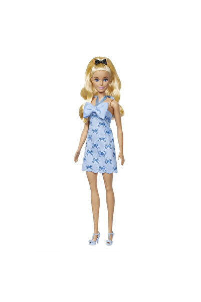 Barbie Fashionistas Blonde Doll with Blue Dress and Bows