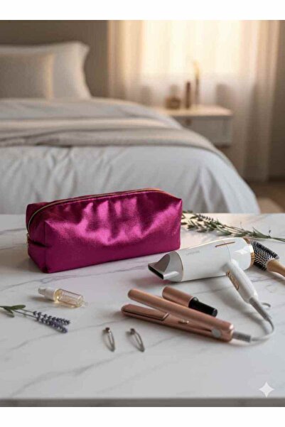 LUMIA ÇEYİZ Travel Case for Velvet Hair Styling Tools, Size 50X20, 4 Compartm...