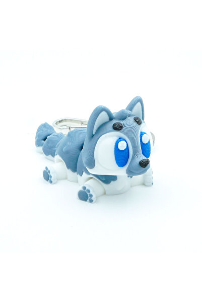 OEM Husky Keychain, Articulated Figurine, 3D, Flexi Keychain for Backpack, 8cm
