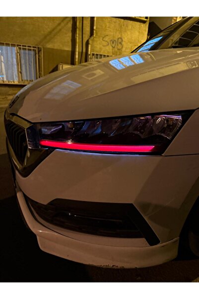 Skoda Octavia 2021 Far Sticker Set Kırmızı