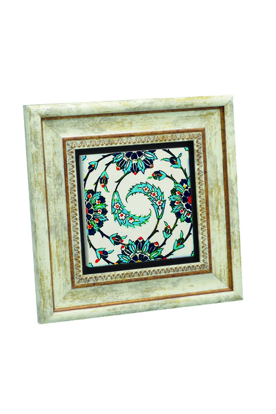 Sadrazam Model de faianță din Madrasa Karatay cu imprimeu Tabla din piatră naturală 20cm x 20cm |   KD-10