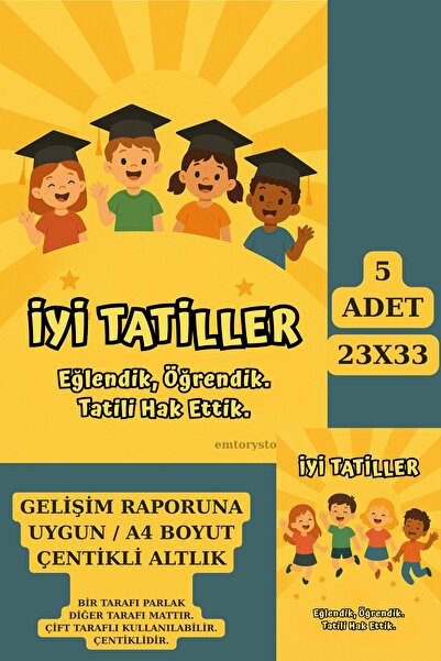 Emtory Gelişim Raporu | Mezuniyet Konsept Gelişim Raporu Karne Kılıfı Hediye - Kalın Kuşe - 5 Adet