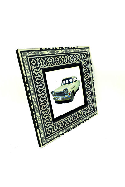 Sadrazam Pictură anatoliană Devrim Otomobil cu imprimeu din lemn MDF 20cm x 20cm |   1G-DO1