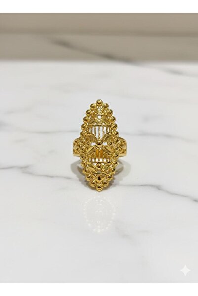 imitasyon dünyası 22 Ayar Altın Kaplama Dorika Desenli Hint Yüzük