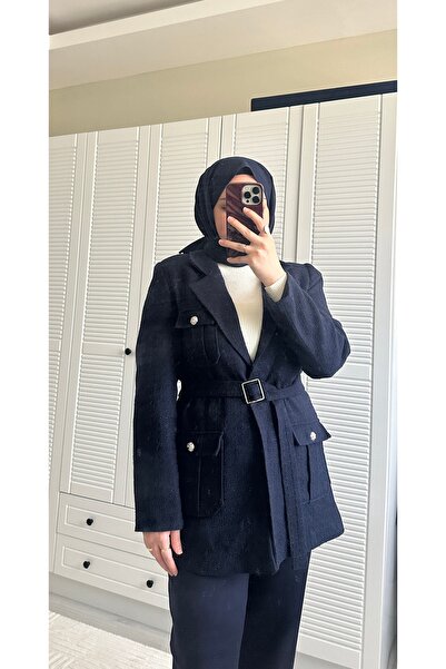 Nuesscollection Tüvit Kemerli Ceket (Bir beden büyük tercih ediniz)