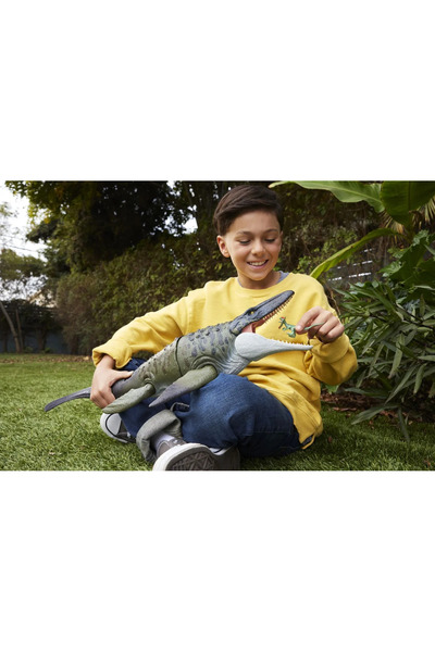 JURASSIC WORLD Rebirth Bite N Blast Mosasaurus Interactive Dinosaur with Movement and Special Functi