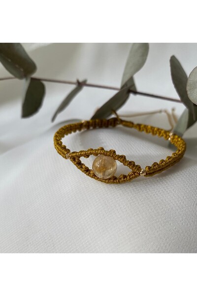 sabiha aksesuar Handmade Natural Stone Eye Figured Bracelet