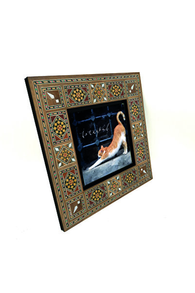 Sadrazam Istanbul Cat B Printed Wooden Mdf Levant Painting 20cm X 20cm |   Krt-63