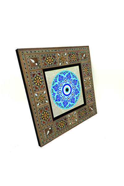 Sadrazam Model cu mărgele Evil Eye cu imprimeu Tabla din lemn MDF Levant 20cm x 20cm |   1G-NB2