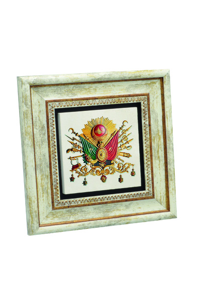 Sadrazam Pictură cu piatră naturală cu emblema otomană cu imprimeu 20cm x 20cm |   KRT-87