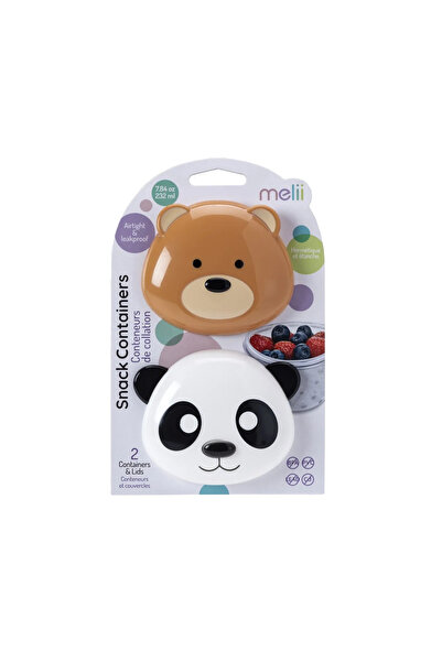 Melii Snack Food Storage Container With Pp Base Bear & Panda 2 Pcs