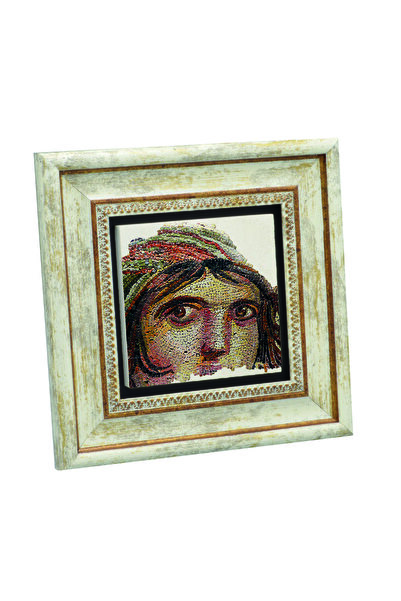 Sadrazam Mozaiu Fata Gypsy cu imprimeu Tabla din piatra naturala 20cm x 20cm |   KRT-146