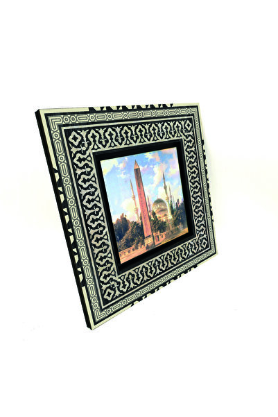 Sadrazam Manta Sultan Ahmet și obeliscul Obelisk cu imprimeu Pictură anatoliană din lemn MDF 20cm x 20cm |   1G-SAC5