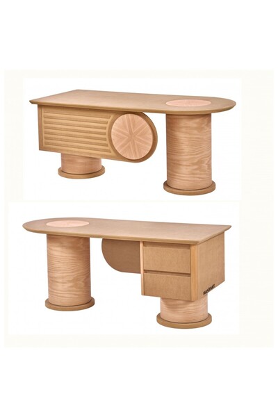 Masifart Gloria 190 cm Truva Çalışma Masası Cilasız Ham