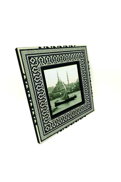Sadrazam Moscheea Noua Eminönü cu imprimeu Tablou anatolian din lemn MDF 20cm x 20cm |   KRT-41