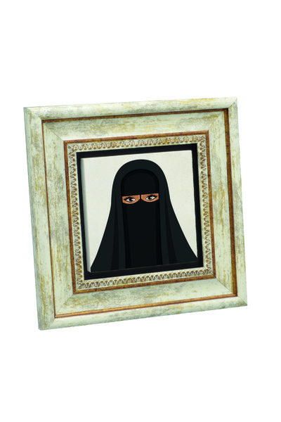 Sadrazam Ilustrație de femeie cu foi de tablă cu imprimeu Tablou cu piatră naturală 20cm x 20cm |   KRG-87