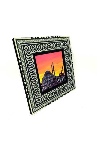 Sadrazam Moscheea Suleimanii din Istanbul B cu imprimeu Tabla anatoliană din lemn MDF 20cm x 20cm |   KRT-166