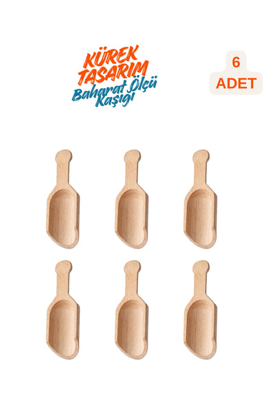 camp one Shovel Design Measuring Spice Spoon 6 cm 6 Pieces from Kamptek Wood ...