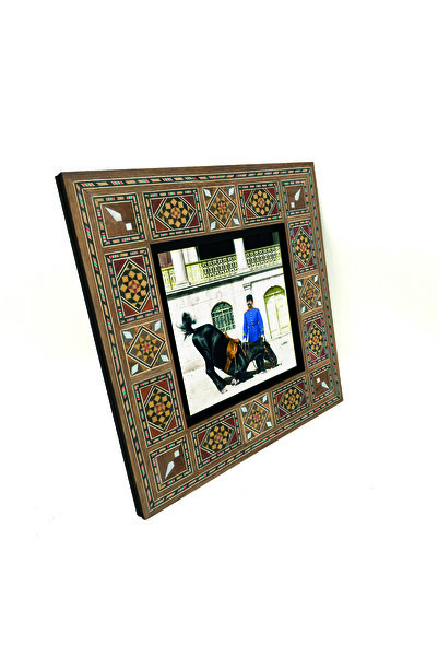 Sadrazam Ismal Paşa și calul lui Yağız din Crete (1890) B cu imprimeu Pictură din lemn MDF Levant 20cm x 20cm |   1G-PaşaAt