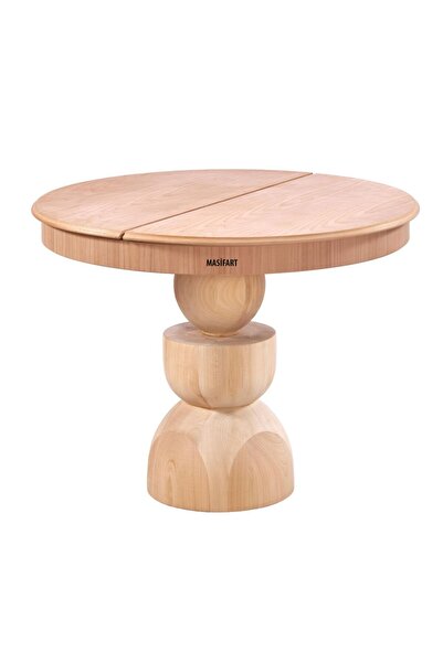 Masifart Abby 100 Lük Yuvarlak Kupa Açılır Masa Cilasız Ham