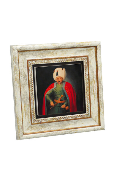 Sadrazam Pictură cu piatră naturală Yavuz Sultan Selim cu imprimeu 20cm x 20c...