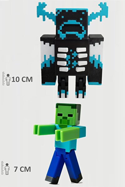 FigürDizayn Minecraft Warden ve Zombi Set Hareketli Eklemli Figür